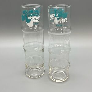 Vintage Kapok Inn Peter Pan Inn  Tall Tiki Bar Bamboo Set of 2 Glasses